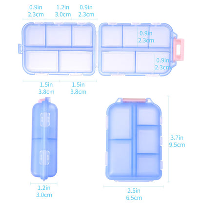 Zuihug personal pill dispenser - compact and portable design with 10 compartments