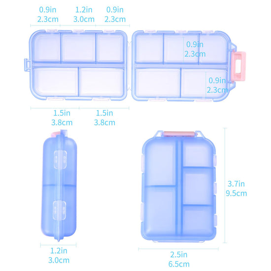 Zuihug personal pill dispenser - compact and portable design with 10 compartments