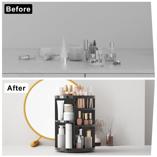 Caddy — Rotating 8 layer design with brush holder and perfume tray for storage
