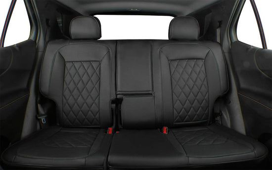 EKR equinox seat covers - custom fit leather car seat cover full set in black for Chevrolet Equinox 2018-2024 (not for Equinox EV)