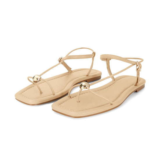 GTBINGGO strappy flat sandals - Comfortable open square toe design