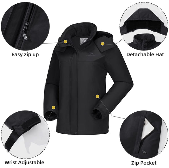 Camel Crown women's ski coat — warm fleece and waterproof design