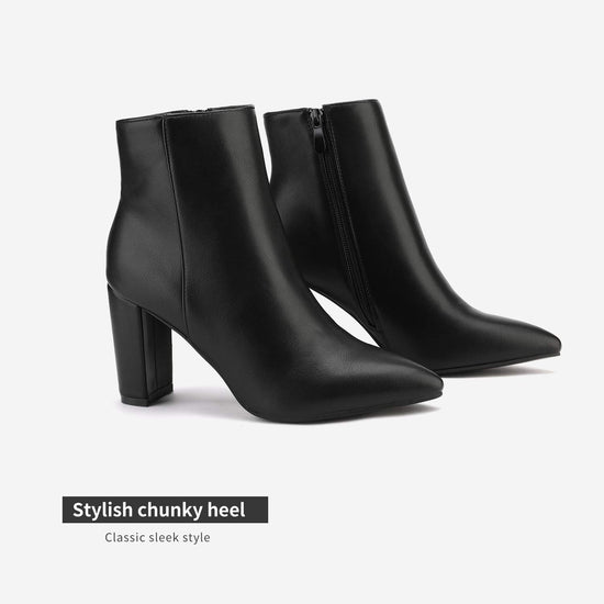 Dream Pairs chunky heel ankle boots — pointed toe design