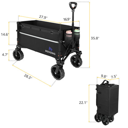 ROSONG collapsible wagon cart — heavy duty foldable design for versatile use