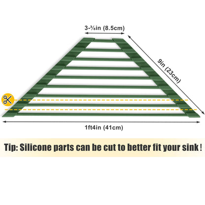 Tomorotec drying rack — compact silicone-coated triangle design for sink corner