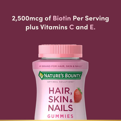 Nutritional supplement — Nature's Bounty optimal solutions biotin gummies 2500mg