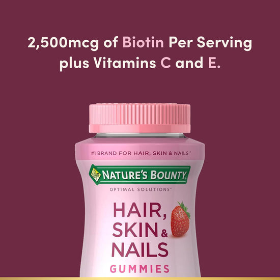Nutritional supplement — Nature's Bounty optimal solutions biotin gummies 2500mg