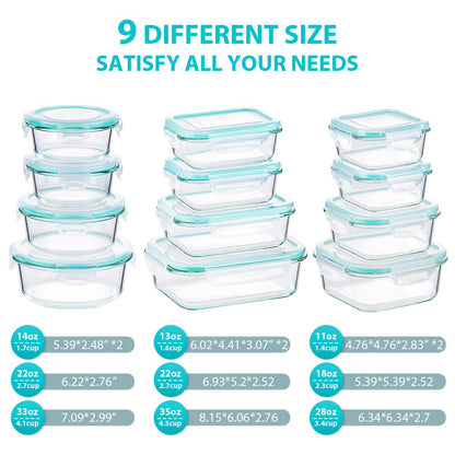 Bayco food storage containers with lids - airtight and leak proof design 24 pieces