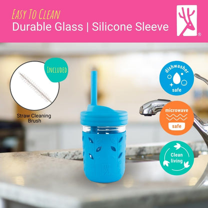 8oz glass jars — durable design