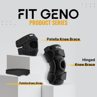 Fit Geno Knee Strap Patella Support: Knee Band for Patellar Tendon Pain Relief - Knee Brace for Tendonitis Jumpers Running Sports Basketball Men Women 2 Packs (Black)