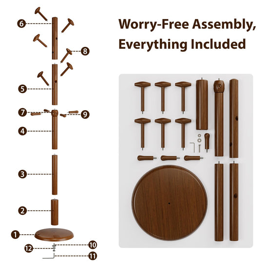 Taitiy clothes rack with 10 hooks for bedroom, living room, entryway