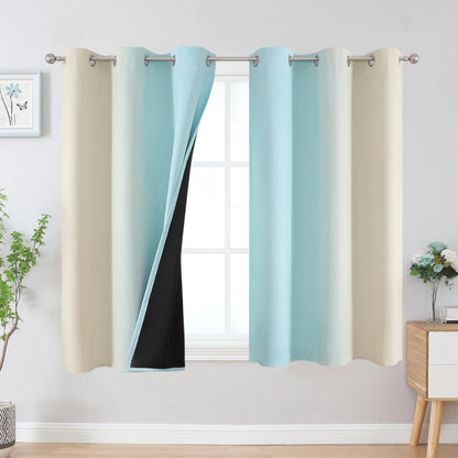 Curtain set — Estelar Textiler ombre blackout for bedroom, 2 panels