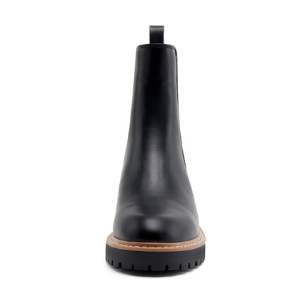 vodvob women's chelsea boots - fashion slip on ankle booties with chunky block heel