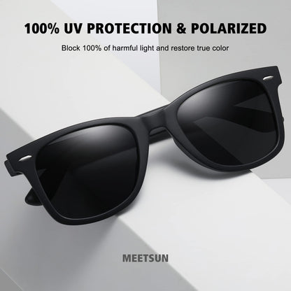 MEETSUN polarized sunglasses — Retro style with mirror lens