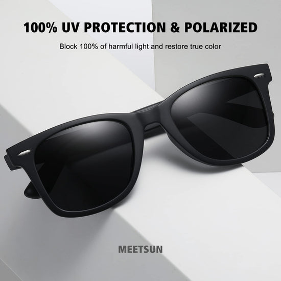 MEETSUN polarized sunglasses — Retro style with mirror lens