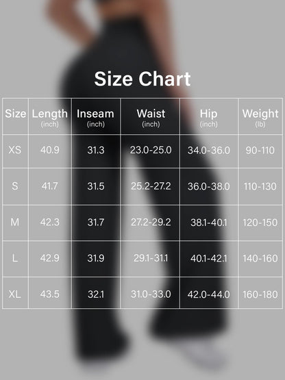 VOYJOY Straight Leggings Bottoms Wide Leg Pants for Women 29"/ 31.5"/33"/35" High Waist Stretch Casual Sweatpants