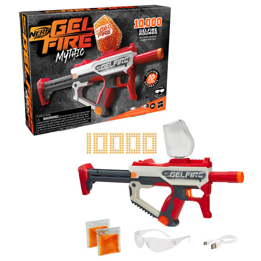 Nerf Pro Gelfire blaster with 10,000 rounds and rechargeable battery