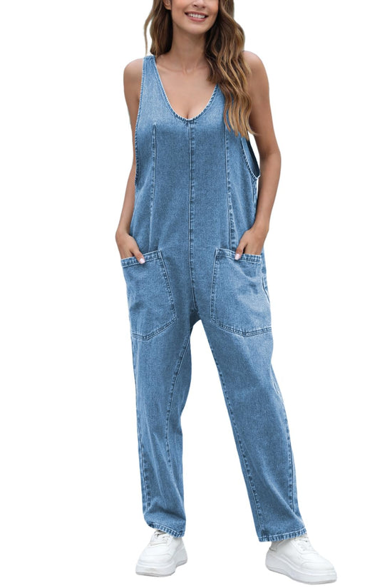 Greaidea overalls — high roller denim design with pockets