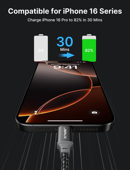 JSAUX USB C to USB C cable — 100W fast charging, 2-pack, compatible with multiple devices