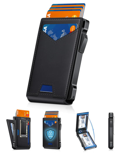 Wallet - RFID wallet with money clip and 2 ID windows for men