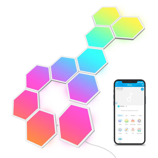 Light fixture — Govee hexagon smart LED wall lights with music sync and scene modes