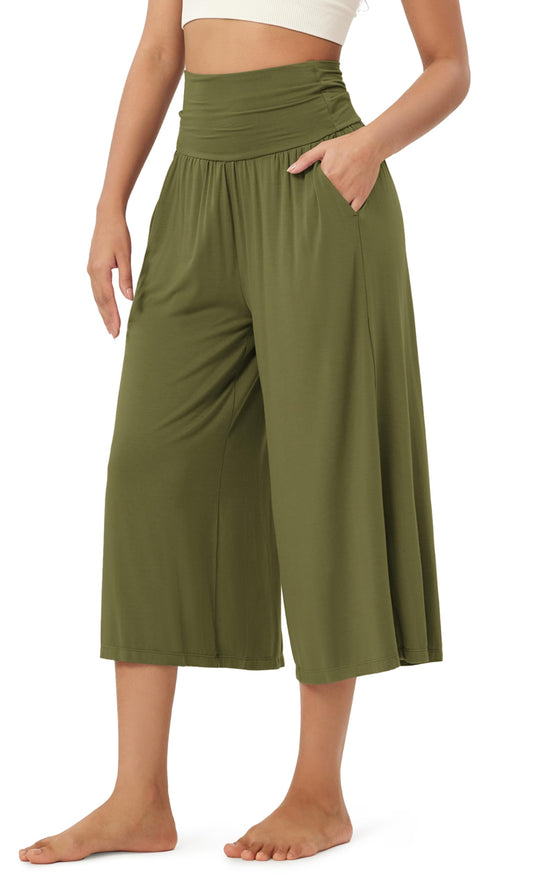 ODODOS women's wide leg palazzo lounge pants with pockets, lightweight and comfy. 20/22/24 inseam.