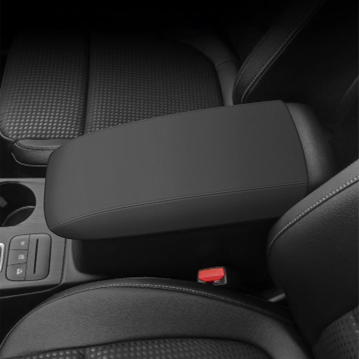 AOMSAZTO console covers for 2018-2024 Ford EcoSport with black stitches