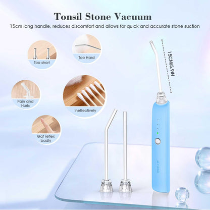 Tonsil Stone Remover with 5X Magnifying Glass Tonsil Stone Removal Kit 3 Suction Modes LED Light Bad Breath Water Flosser