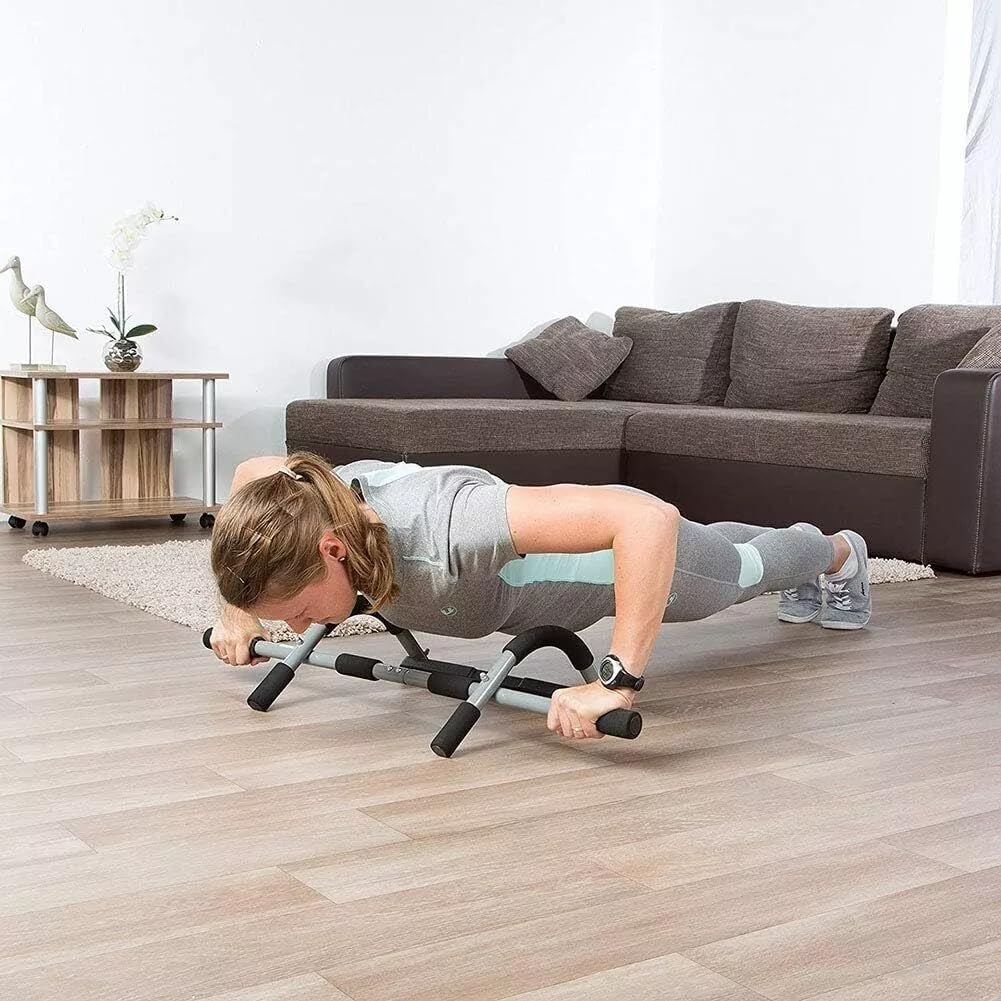 Upgrade Pull Up Bar for Doorway — Max capacity 330 lbs portable workout bar for strength training.