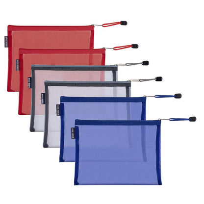 HRX cosmetic case — mesh design with zipper, 6 clear travel pouches for organizing