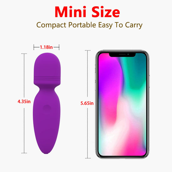 Portable mini Back Bullet Massager Waterproof Rechargeable Body Small Massager Fatigue Relieving Muscle Massager (Purple)