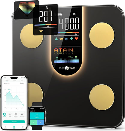 RunStar weigh scale — smart scale with 8-in-1 VA display and body composition app sync
