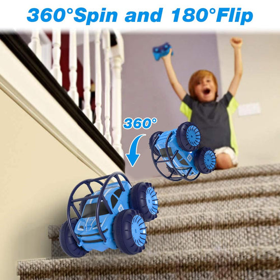 MaxTronic non-riding toy vehicle — Amphibious remote control car with 360° flips rotation and 4WD