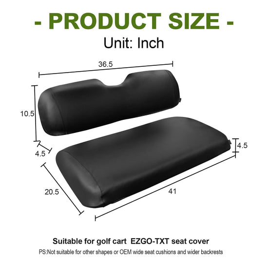 NOKINS leather front golf cart seat cover — waterproof vinyl replacement for EZGO TXT/RXV 1994-2013