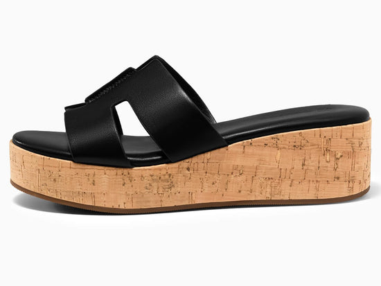 Coutgo women's wedge sandals — cork heeled cutout design