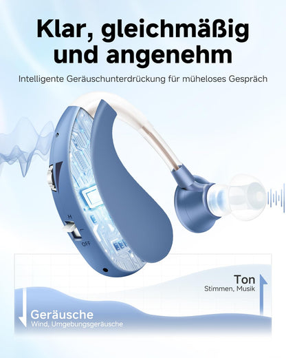 Britzgo Tragbar einfach zu bedienen wiederaufladbar lange Akkulaufzeit hochauflösende Klangqualität Rauschunterdrückungsfunktion (Blau Einzeln)