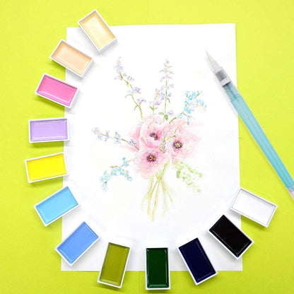 Kuretake GANSAI TAMBI watercolor paint set — professional-quality, non-toxic colors made in Japan