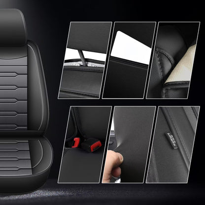 AOMSAZTO vehicle seat cover — Leather, waterproof, compatible with airbag, 5 seats