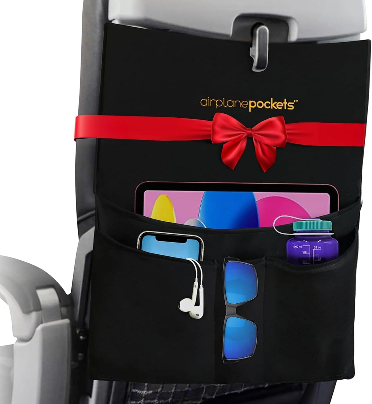 Airplane pockets caddy — travel organizer for seat storage and essentials