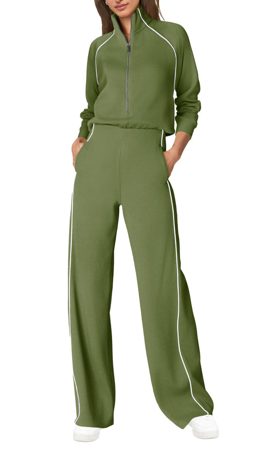 One piece outfit — Casual long sleeve jumpsuit with pockets and wide leg design by Senserise