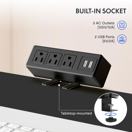 FLEXISPOT EN2 standing desk with clamp power strip and cable management