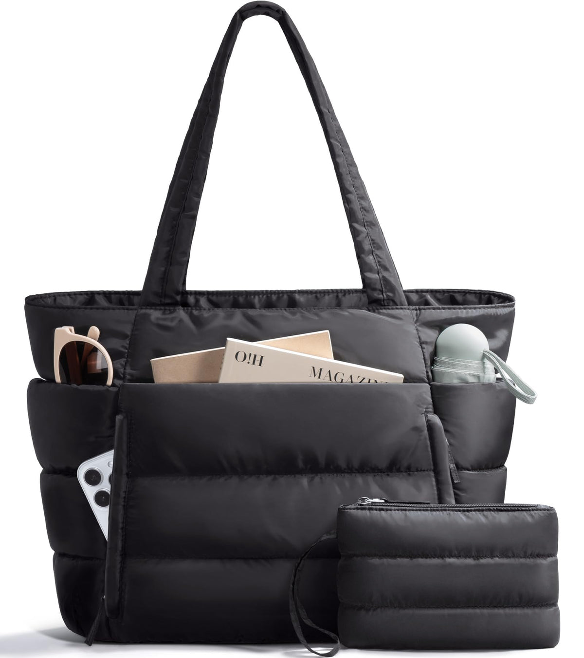 Bagstellar puffer tote bag — lightweight and quilted design for work and travel