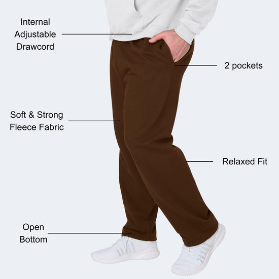 Hanes Men's EcoSmart fleece pants — eco-friendly with pockets and open hem bottom