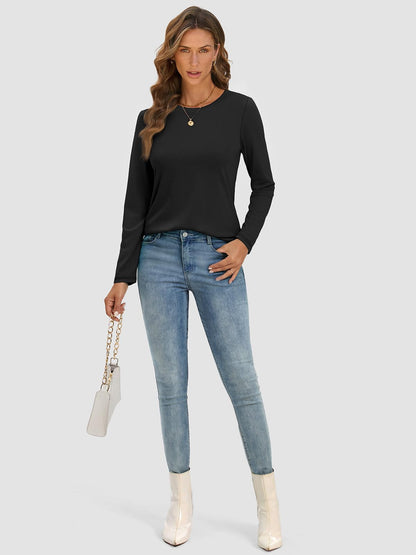 Shirt — Long sleeve basic tee for women and teen girls by ATHMILE