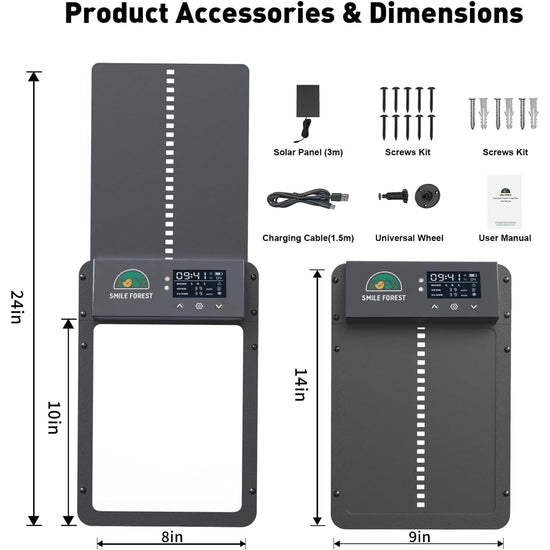 Automatic Chicken Coop Door with LCD Display, Solar Chicken Coop Door with Multiple Modes & USB-C Charging, Automatic Chicken Door with Light Sensor & Timer
