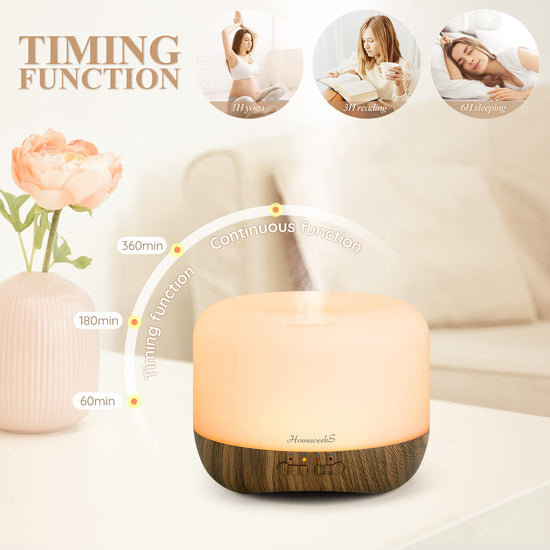 Aromatherapy essential oil diffuser — ultrasonic cool mist with colorful lights and auto off feature for home bedroom