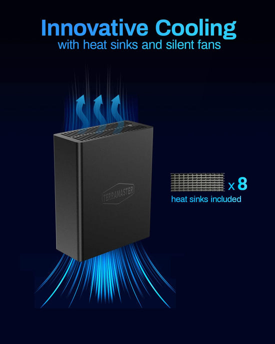 SYSTEM_CABINET - Terramaster F8 SSD Plus NAS with 8 bays and Intel Core i3 CPU 16GB RAM 10GbE port