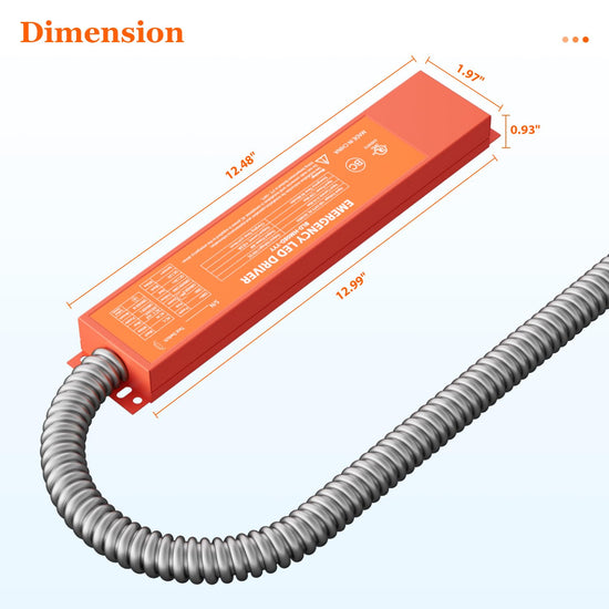 AC100V-347V Emergency LED Driver, Output 170VDC 8W Over 90mins Emergency Time, Retrofit Dimmable LED Light Fixture into Emergency System (UL Certified)