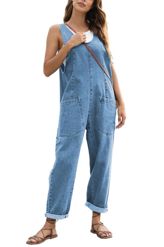 Greaidea overalls — high roller denim design with pockets