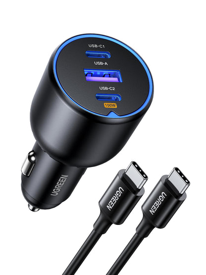 UGREEN charging adapter — 130W USB C car charger with PD 100W and 30W outputs